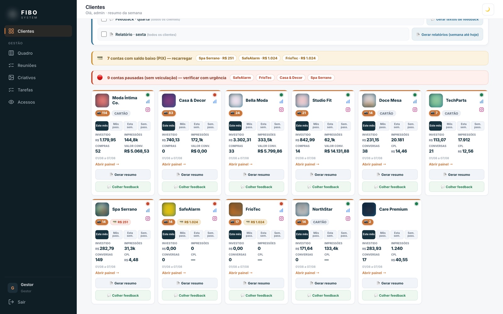 Plataforma de dados multi-cliente em produção